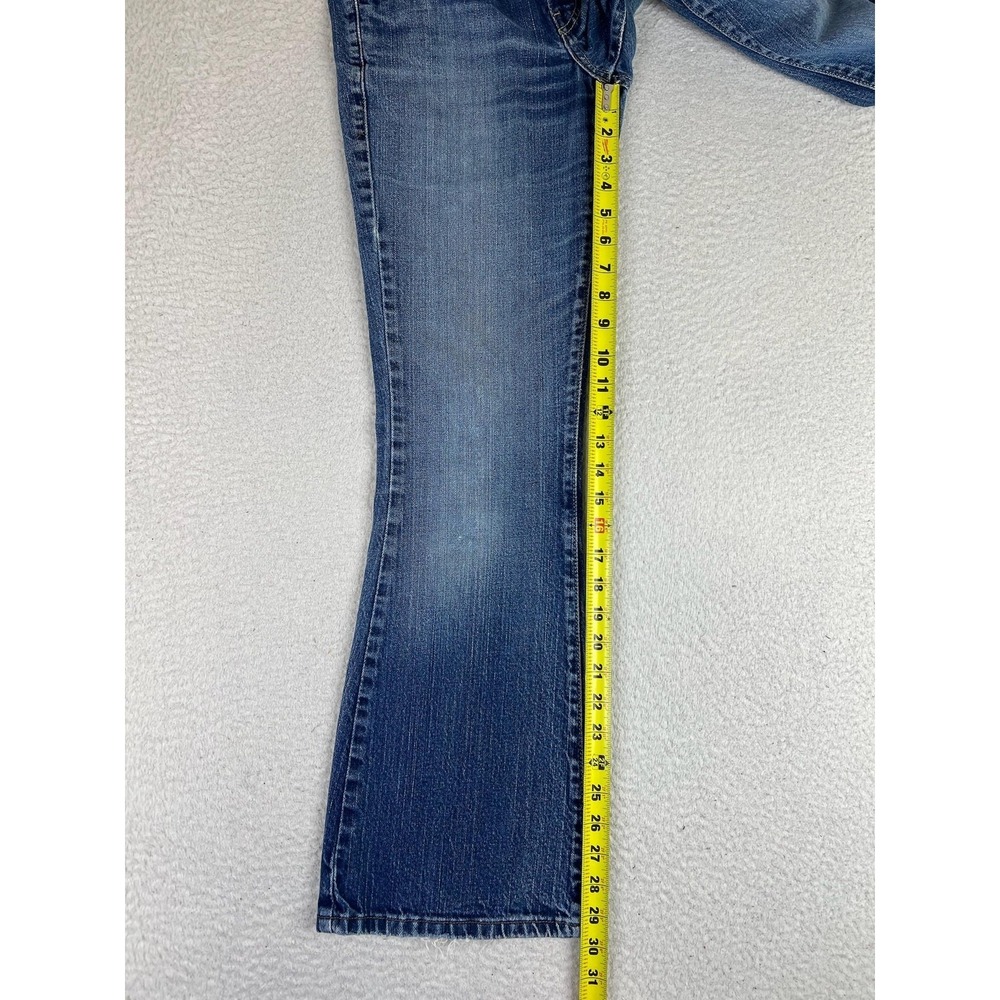 Levis 518 Superlow Bootcut Jeans Juniors 1S Blue Wash Low Rise Stretch Denim - Picture 13 of 15